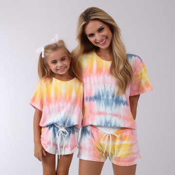 Mom and Me Tie Dye Shorts Set