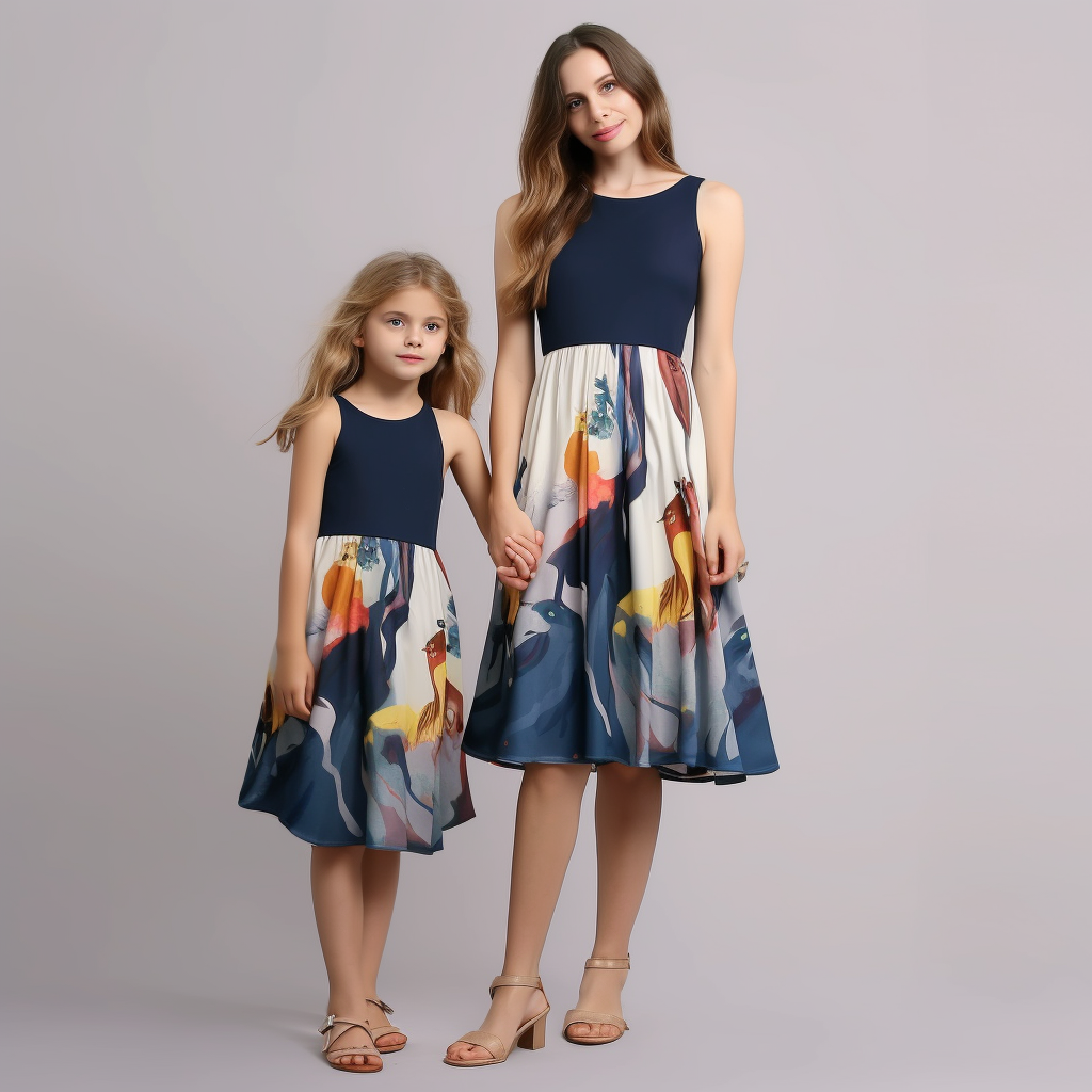 Mommy and Me Sleeveless Floral Print Tank Dress