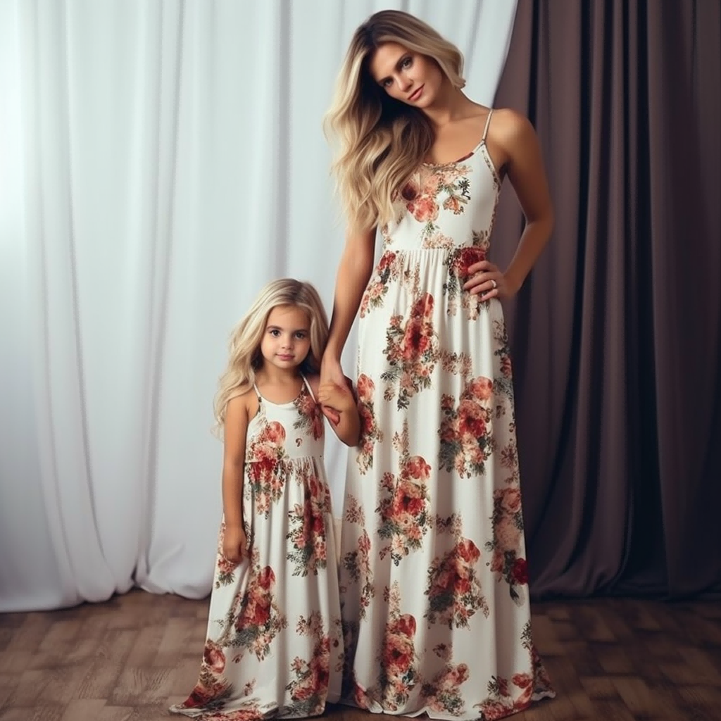 Mommy and Me Floral Print Maxi Tank Dress
