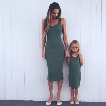 Mommy and Me Ribbed Knit Tank Dress